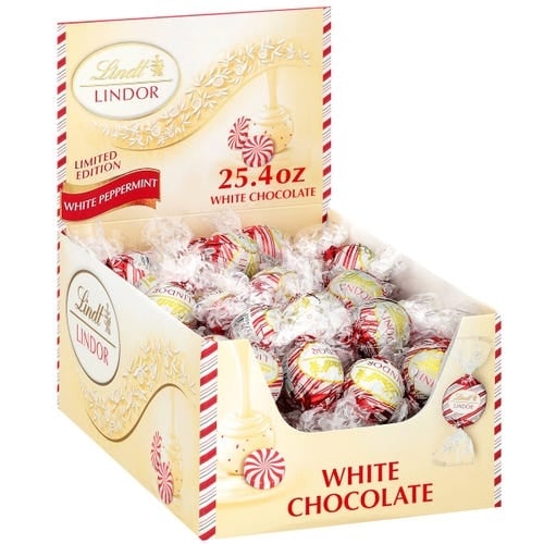 Peppermint White Chocolate LINDOR Truffles Box (60-pc, 25.4 oz)