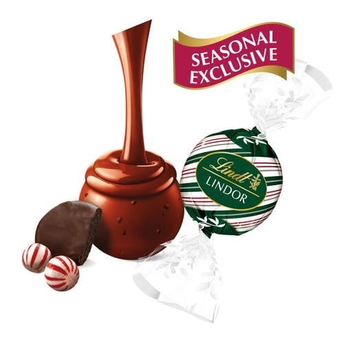 Peppermint Cookie Milk Chocolate LINDOR Truffles 800-pc Case (353 oz)