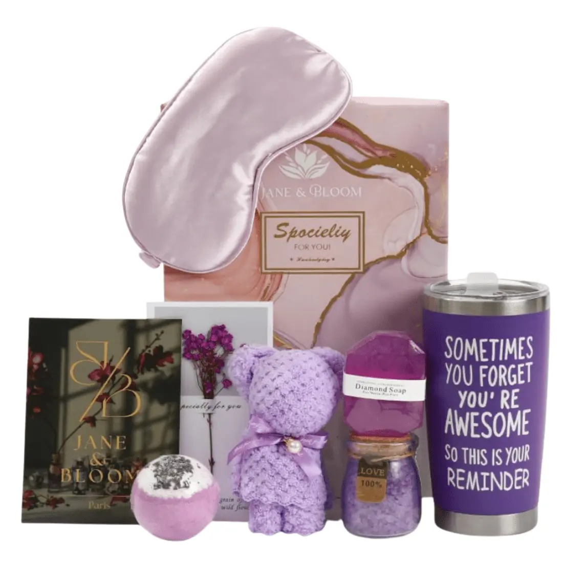 Lavender Rituals – Purple Spa Gift Set with Towel Bear