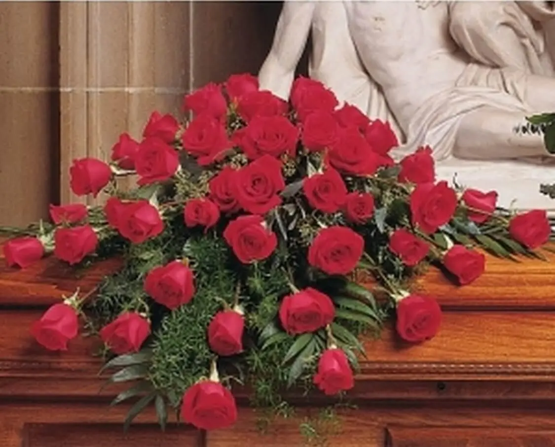 Red Rose Tribute Casket Spray