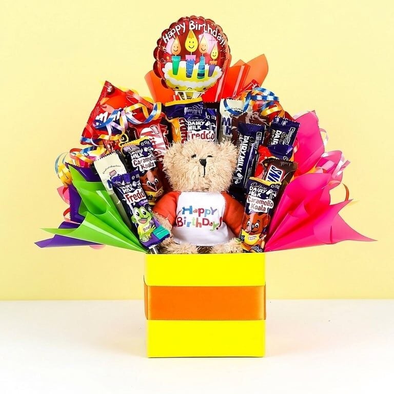Happy Birthday Bear & Chocolate Bouquet