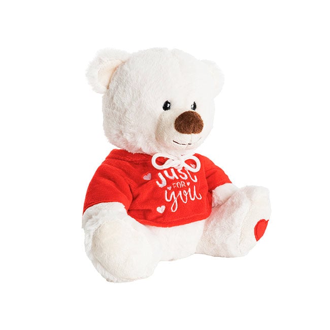 Just For You Teddy Bear Tom w Hoodie White (21cmST)