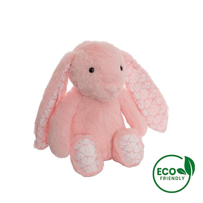 Petals Bunny w Bow Pattern Eco Plush Pink (30cm.ST)