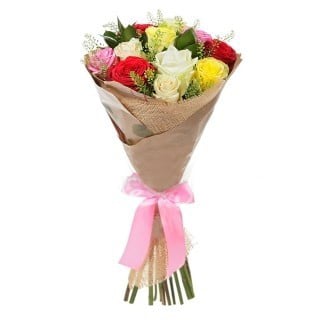 Wrapped Long-Stemmed Roses (Small)