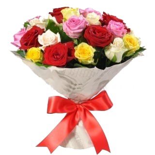 Bouquet of multicolored roses (Large)