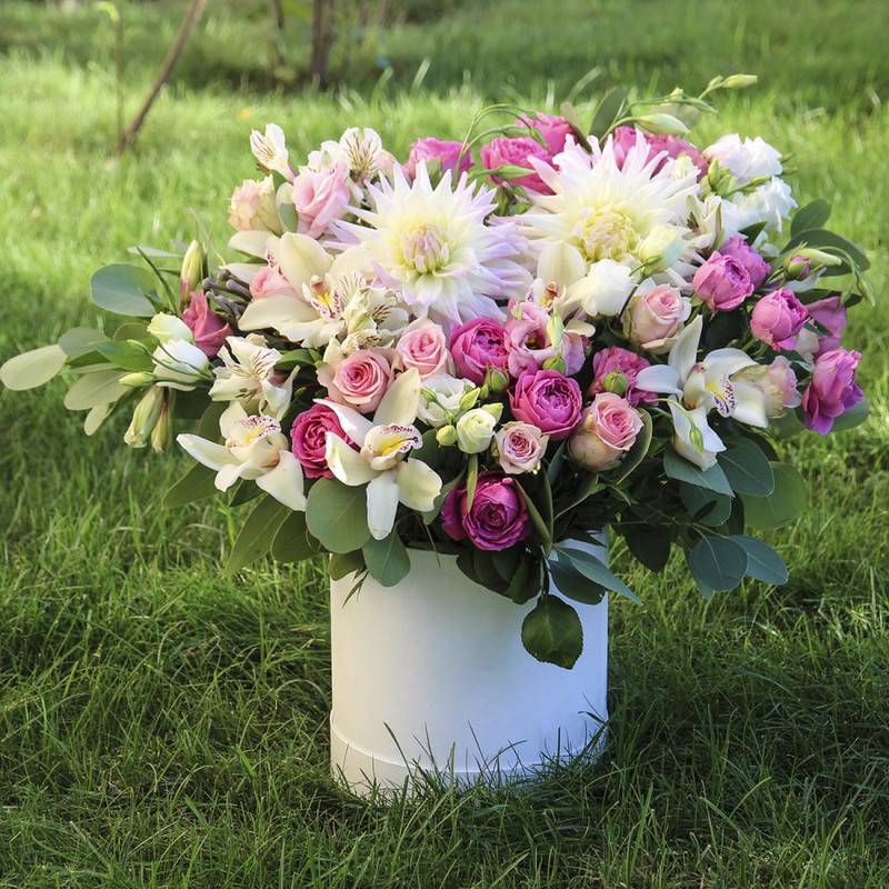 Bouquet,with,chrysanthemums,in,the,box,"Vasilisa"