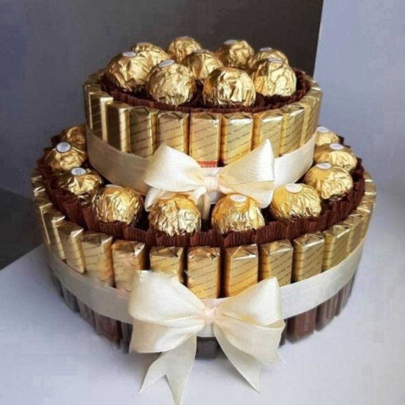 Tort,iz,shokolada,mersi.,Sweet,bouquet