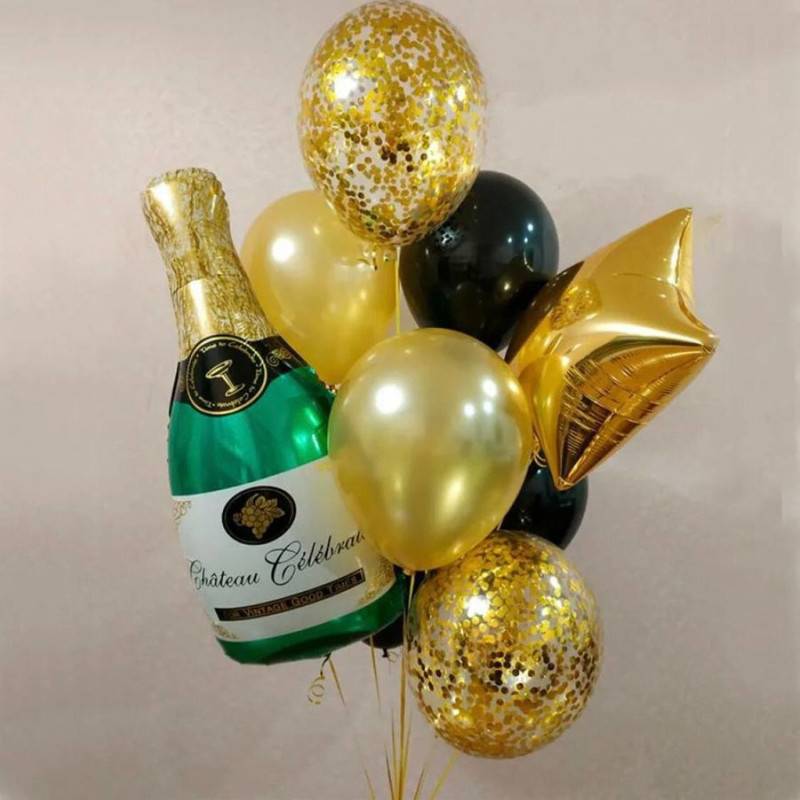 Vozdushnie,shari,s,firugo,v,vide,butilki,champagneskogo