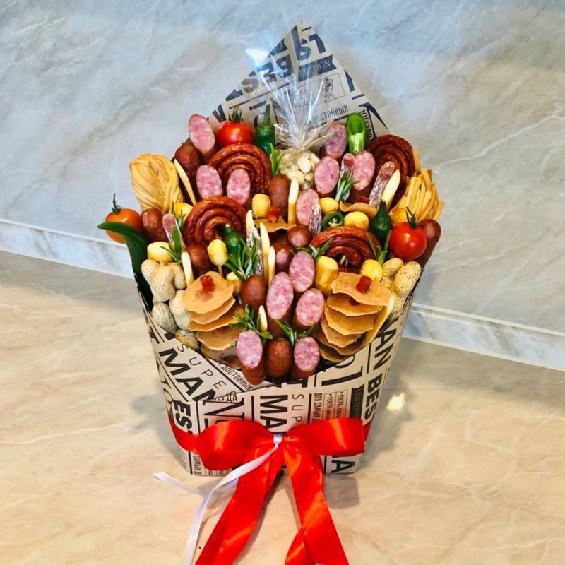 Bouquet,of,snowdrops,and,sausages