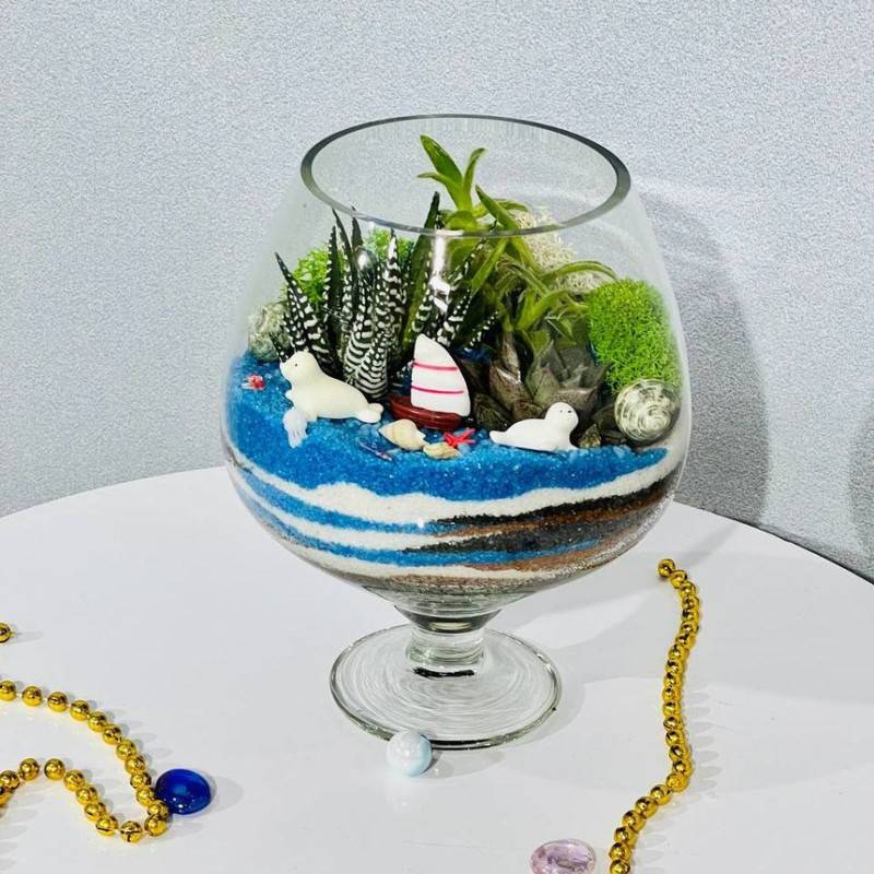 Mini,sat,v,bokale,Okean.,Florarium
