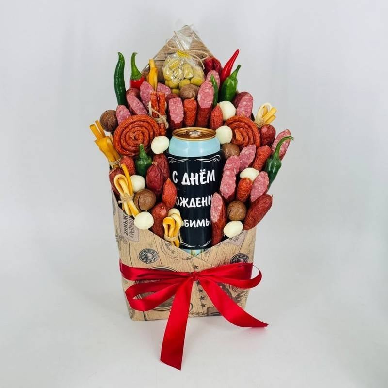 Bouquet,of,sausage,and,cheese,for,your,beloved,man's,birthday