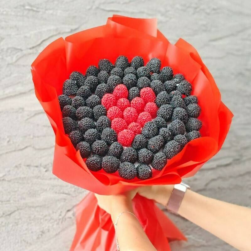 Sladkij,buket,iz,zhevatel_nogo,marmelada.,Bouquet,"Sladkoe,serdtce".,S_edobnij,podarok