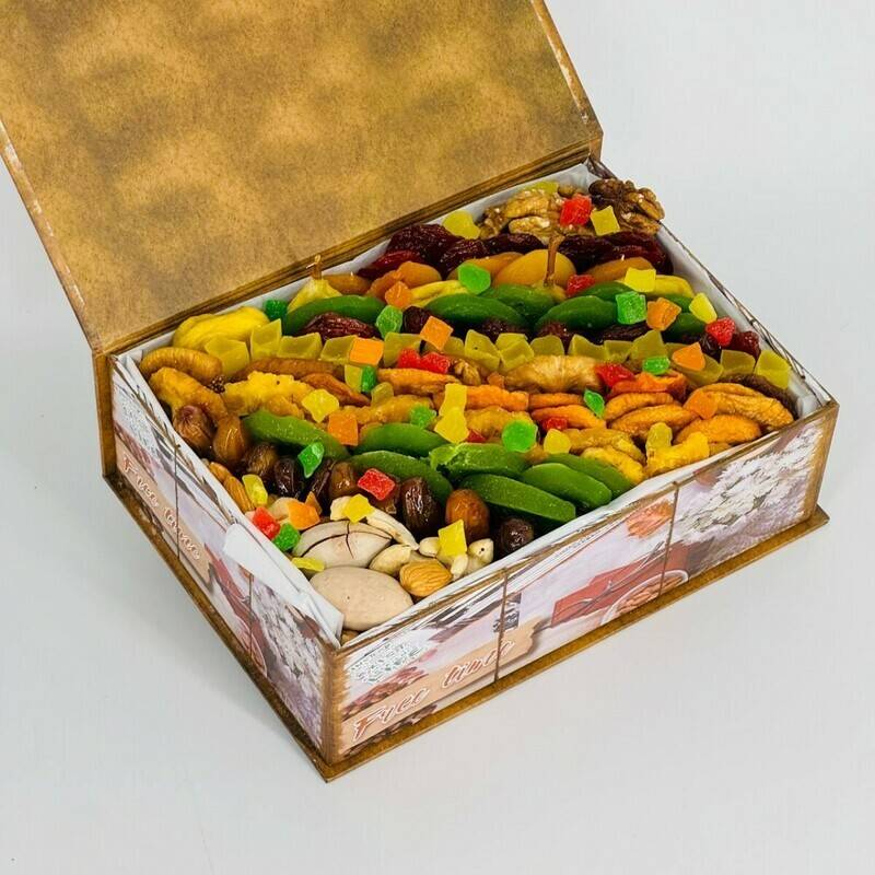 Korobka,kniga,,podarochnij,nabor,orehov,i,suhofruktov