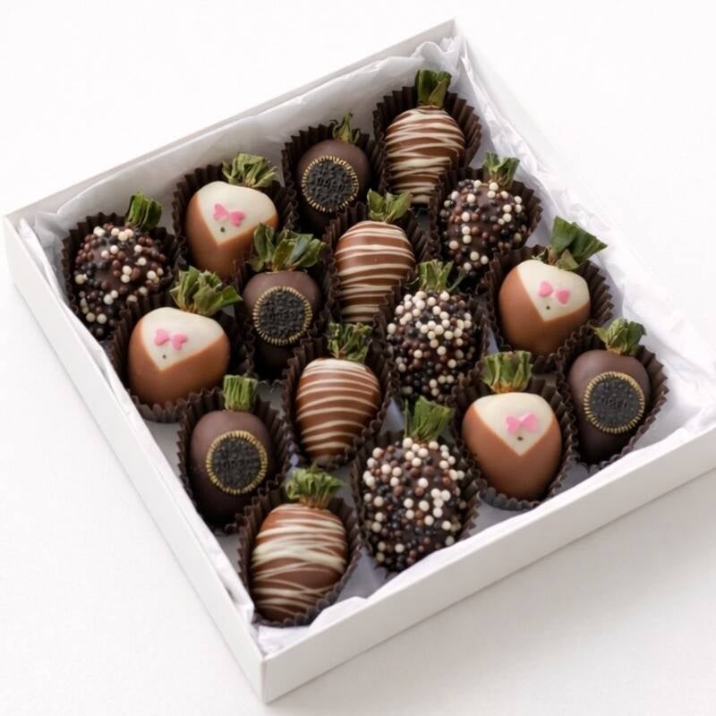Set,of,Trio,with,strawberries,in,chocolate,,16-20,berries