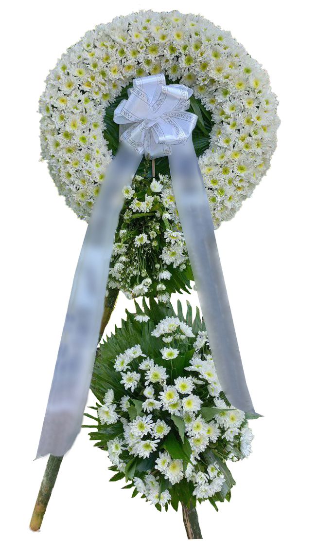 White Mums and Wreath Spray