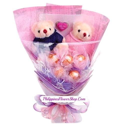 Chocolate with Bear in Bouquet
