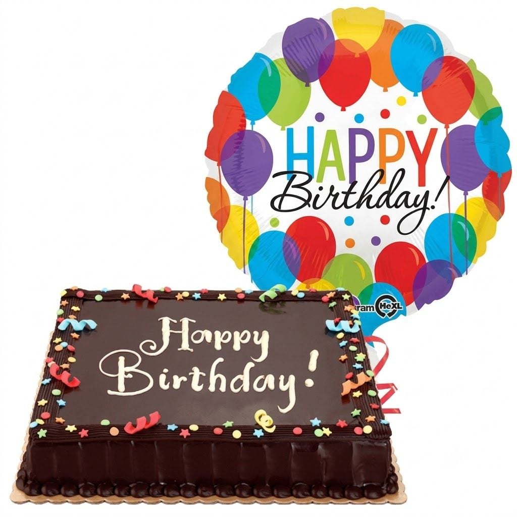 Chocolate Dedication Cake with Birthday Balloon