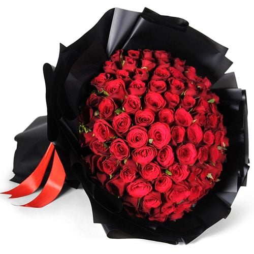 100 Stems Red Roses in Bouquet