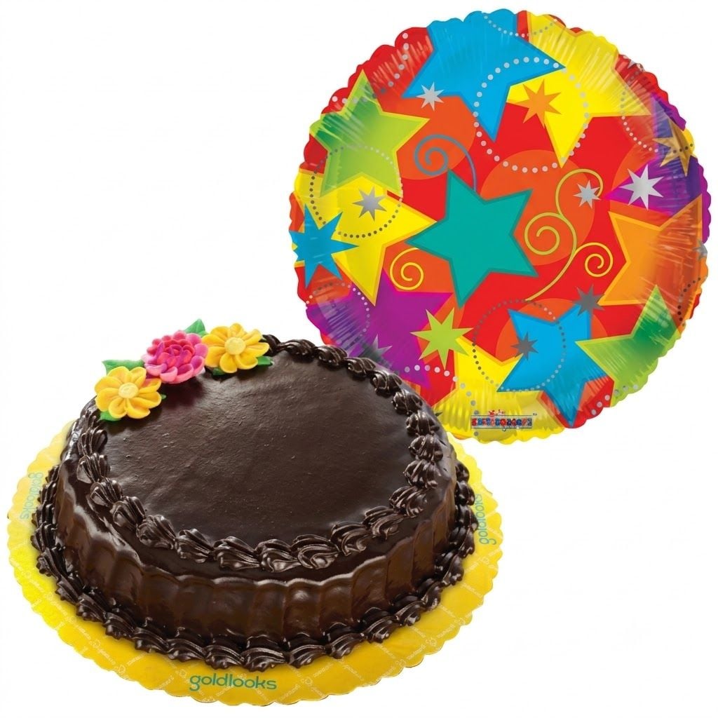Chocolate Chiffon Cake with Birthday Balloon (9' Round)