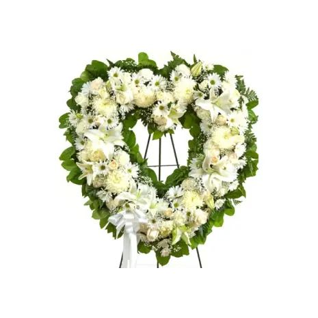 Angelic All White Heart Wreath#19