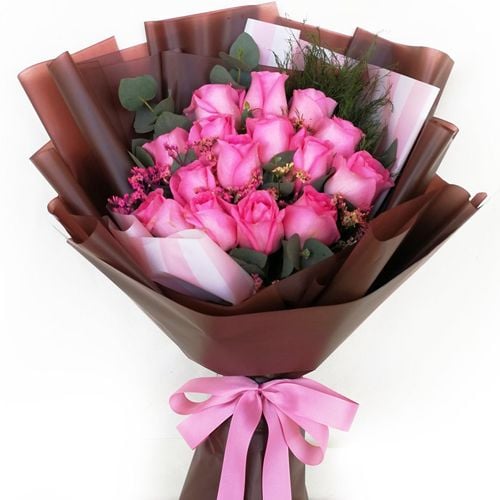 15 Pcs. Pink Ecuadorian Roses Bouquet