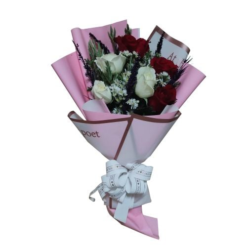 Red & White Rose Bouquet