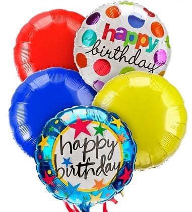 5 Pieces Happy Birthday Balloons