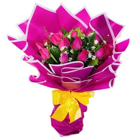 12 Pieces Pink Roses