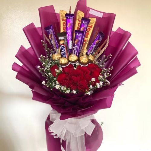 Roses with Assorted Chocolates