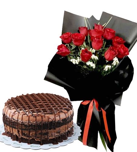 12pcs. Red Roses with Contis Cake