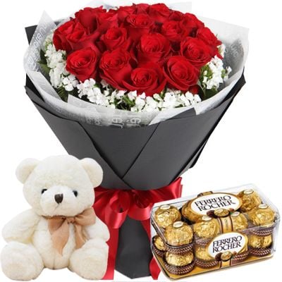 12 Red Roses, Teddy & Chocolate