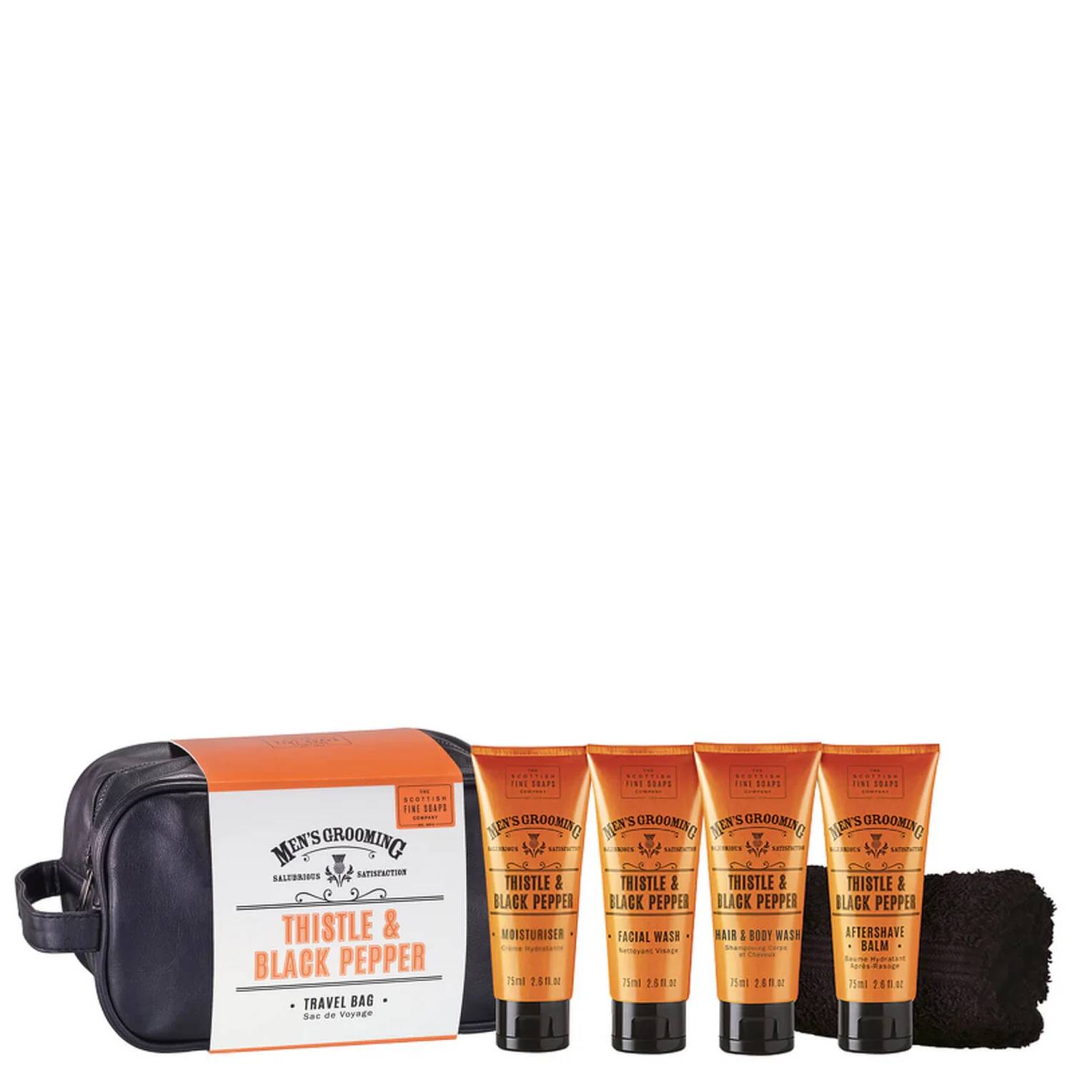 Scottish Fine Soaps Gifts & Sets Thistle and Black Pepper Travel Bag Set