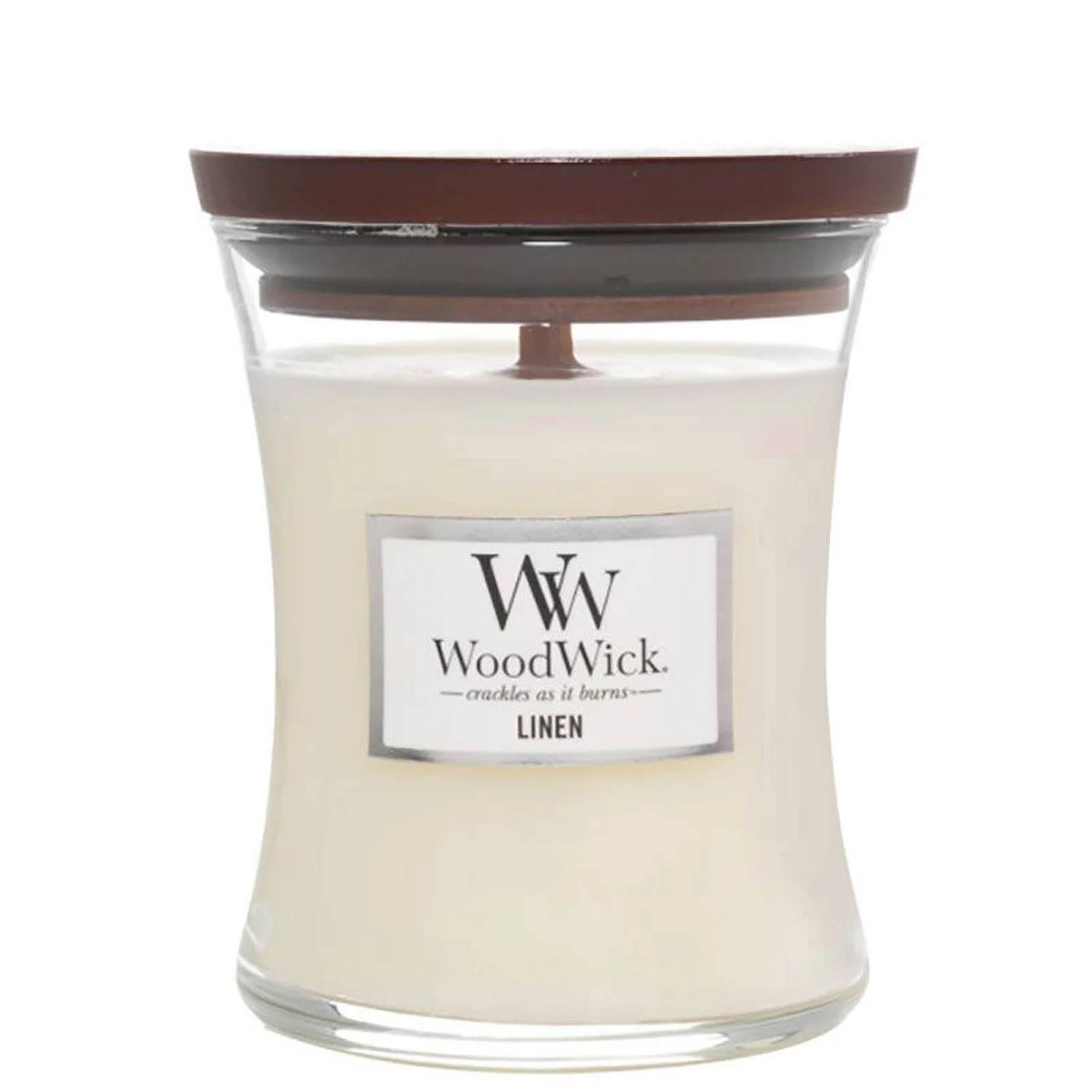 WoodWick Hourglass Candles Linen Medium Candle 275g / 9.7 oz.