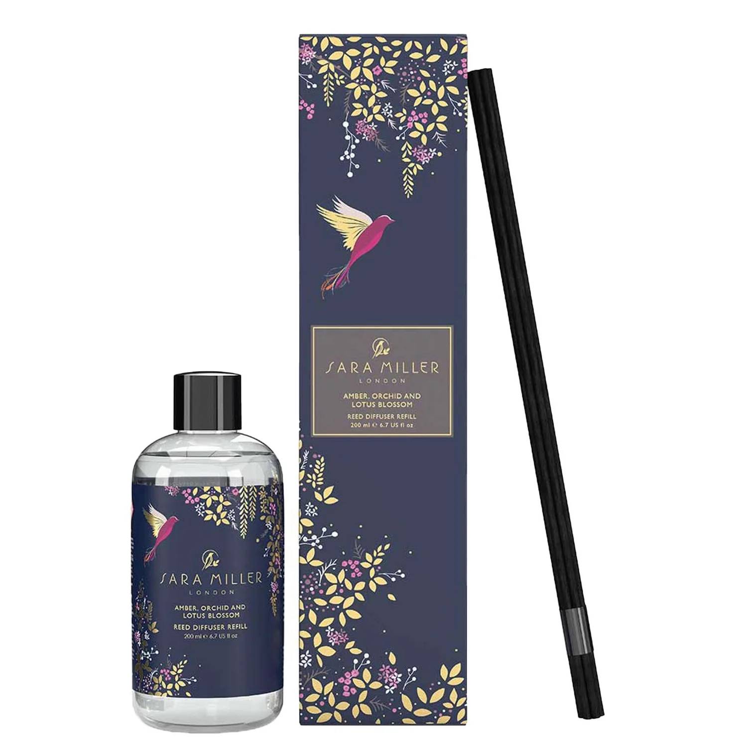 Wax Lyrical Sara Miller Amber, Orchid & Lotus Blossom Reed Diffuser Refill 200ml