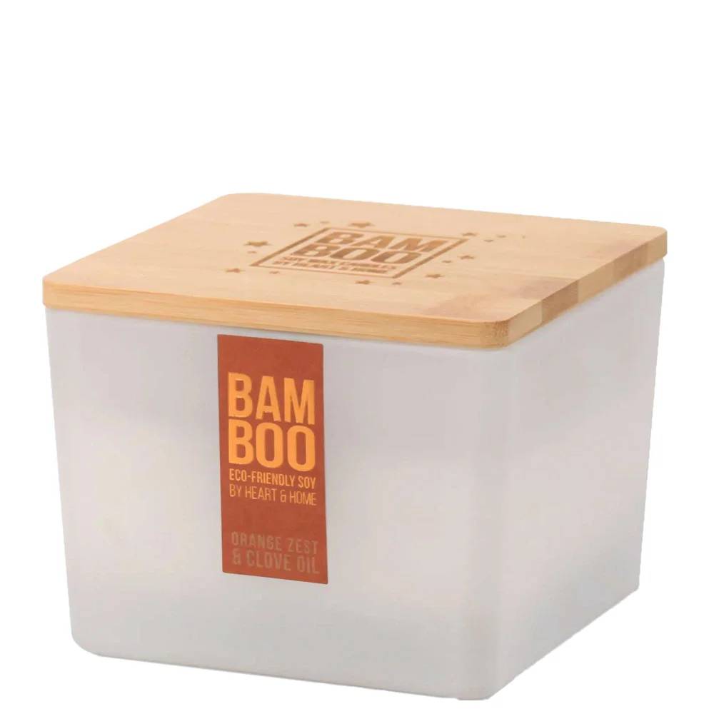 BAMBOO Candle Centrepiece Candle Orange Zest & Clove Oil 320g
