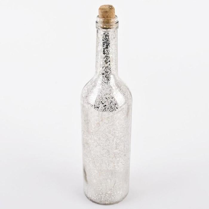 Led Speckled Glass Silver Bottle