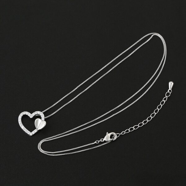 Ada Love Heart Silver Pendant with Necklace