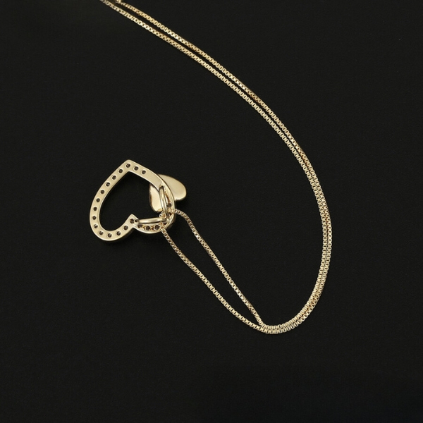 Charlotte Love Heart Gold Pendant with Necklace