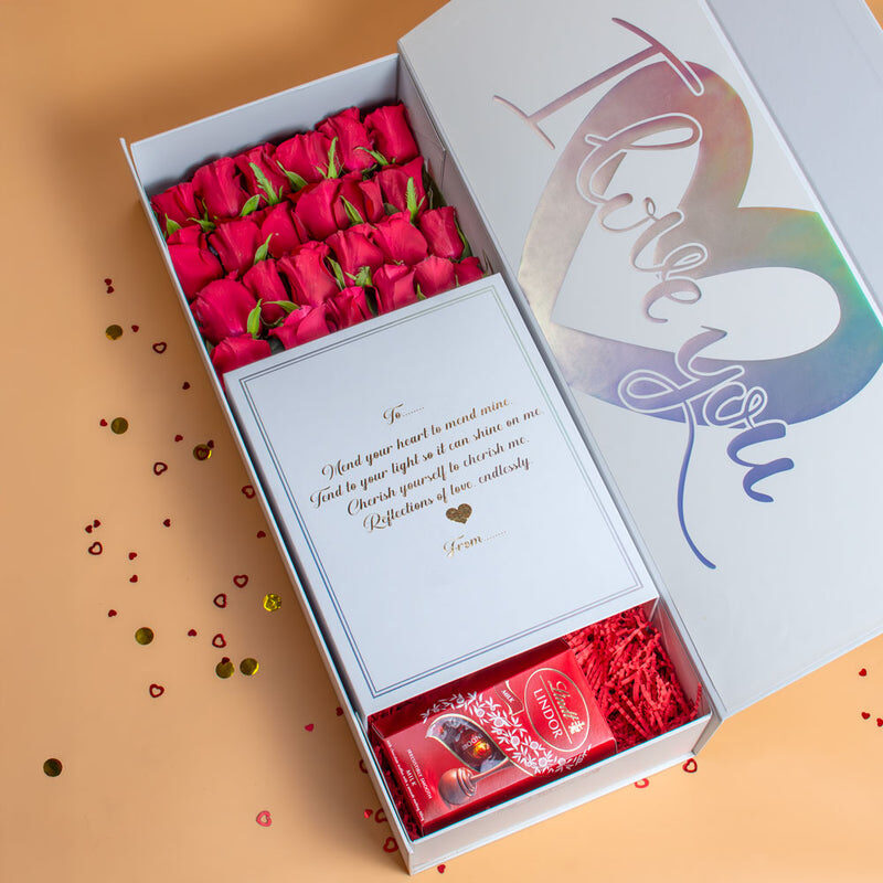 Love Struck Rose Box and Lindt Chocolates