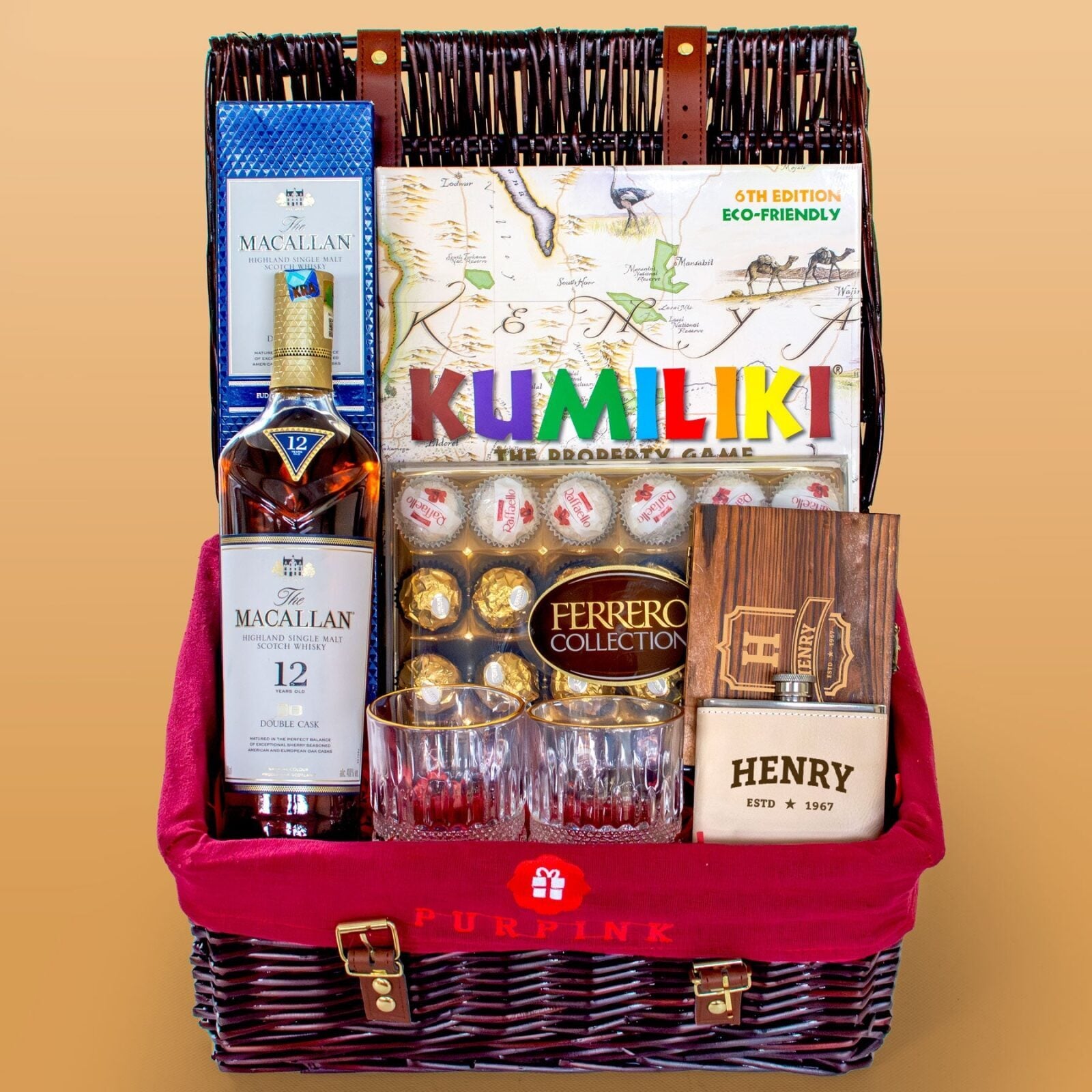 The Gentleman's Jackpot Gift Hamper – Macallan Whisky, Personalised Bar Set & Luxury Treats
