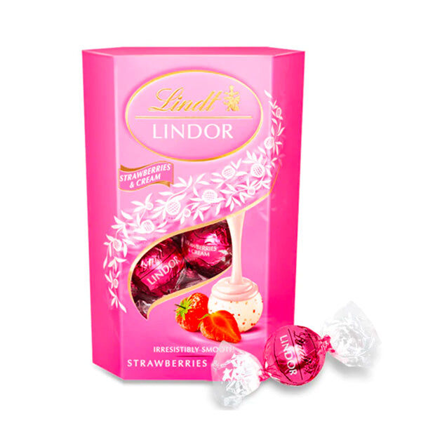 Lindt Lindor Strawberries & Cream Chocolate Truffles, 200g