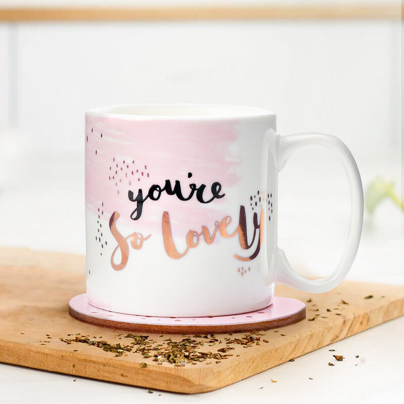 Luxe Ceramic Mug & Coaster - You're So Lovely
