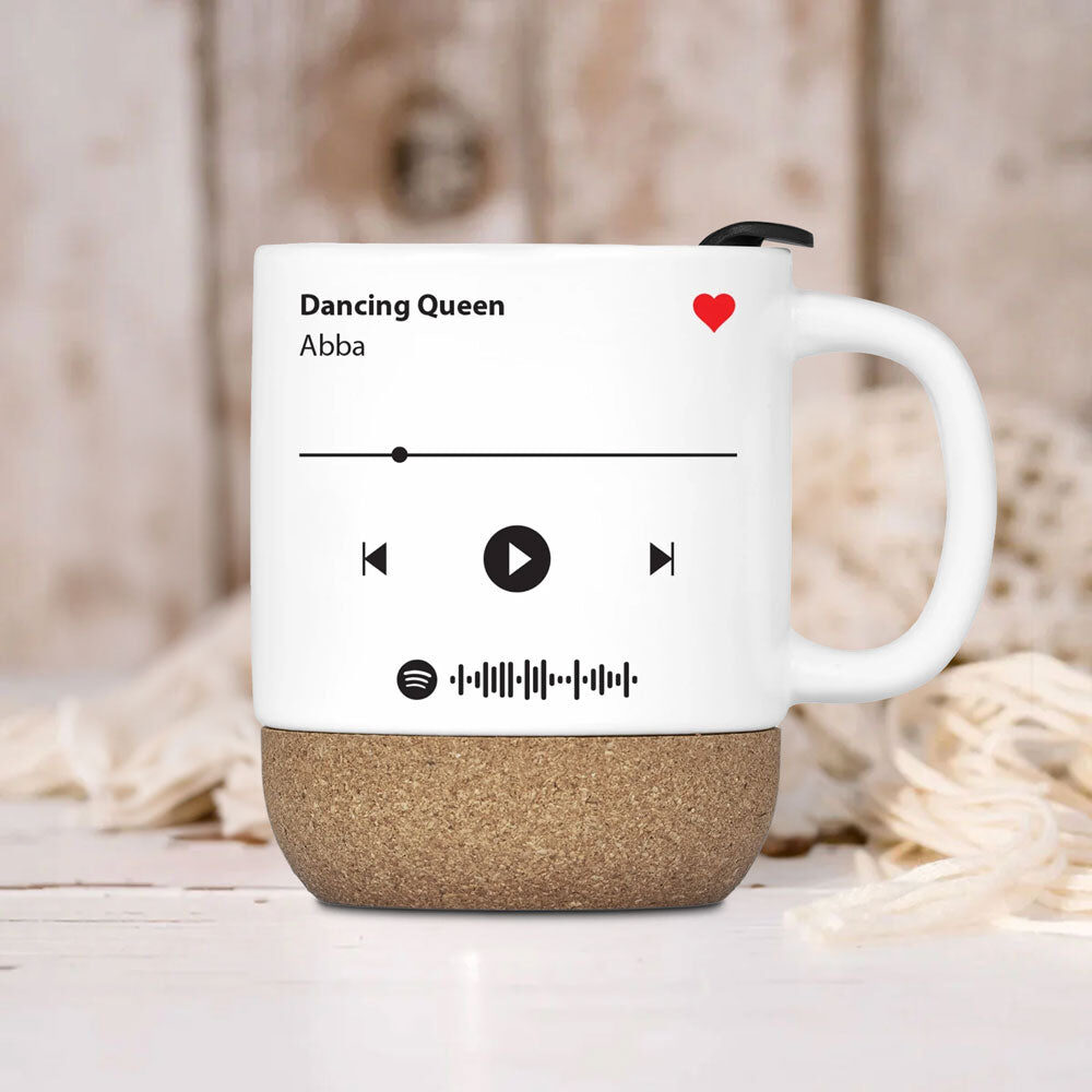 Personalised Spotify Music Upload Cork Mug