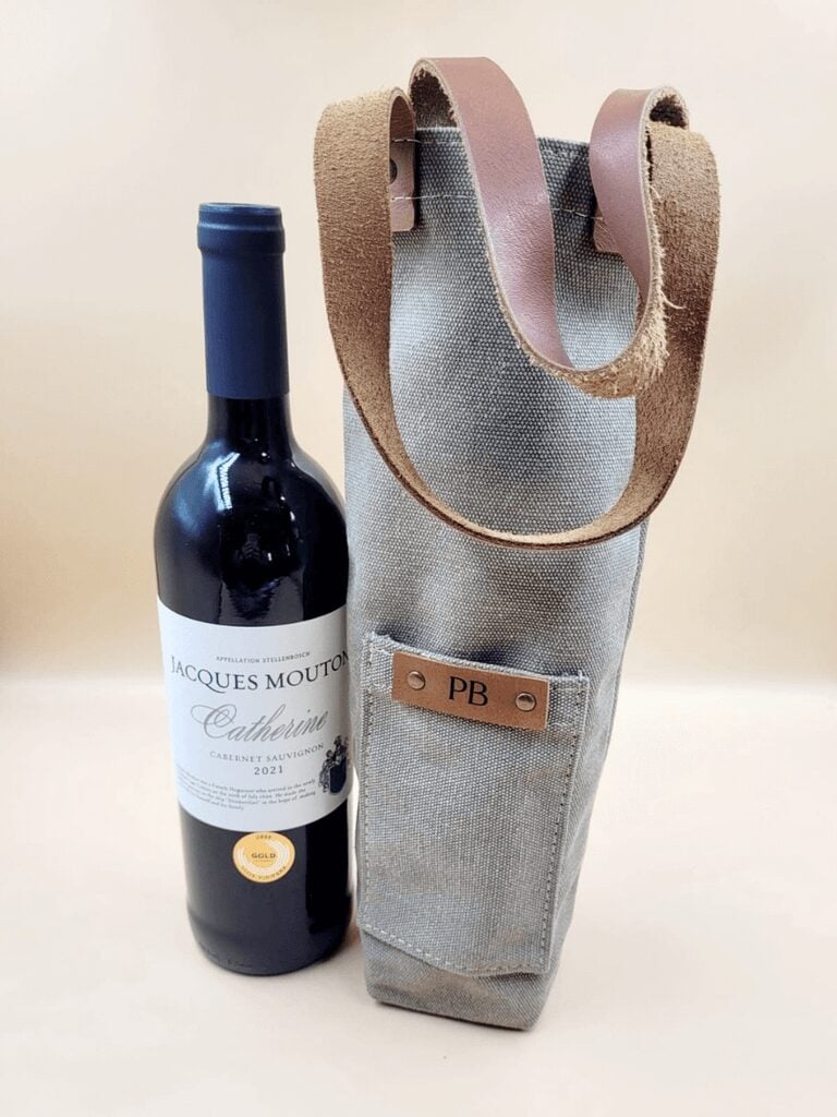 Personalised Canvas & Leather Wine Carrier