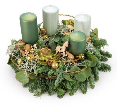 Advent wreath Luxury Green (Wreath 30 cm)