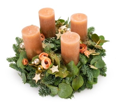 Advent wreath Luxury Orange (Wreath 30 cm)