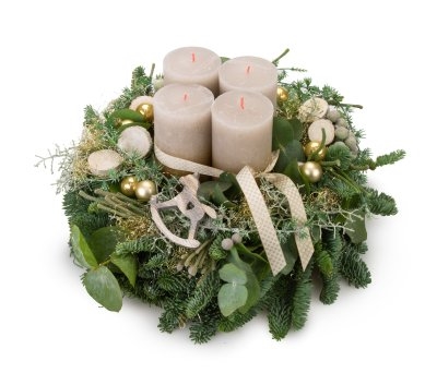 Advent wreath Luxury Gold grey (Wreath 30 cm)