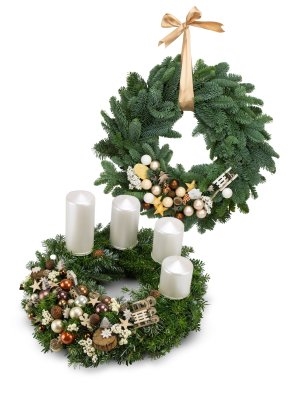 Advent wreath set Pearl (Adventn­ 25 cm IIII+k zaveÅ¡en­ 30cm)
