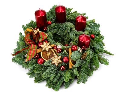 Advent wreath TradiÄnÃ­ ÄervenÃ¡ (wreath 30 cm)