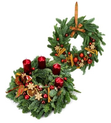 Advent wreath Traditional Red (Wreath 30 cm + 30cm)